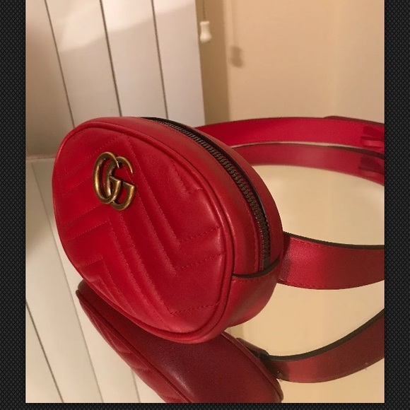 Gucci Marmont red leather belt bag